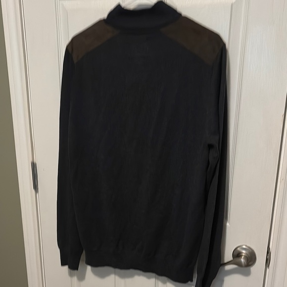 Men's Black Sweater with Shoulder Accents - Picture 3 of 3